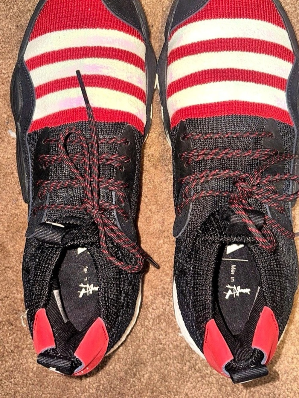 adidas Trae young 2 Striped Sneakers Red & Black white US 11.5